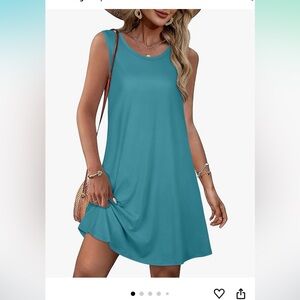 Sleeveless Vintage Floral Flowy Pocket Tshirt Tank Top Summer Dress